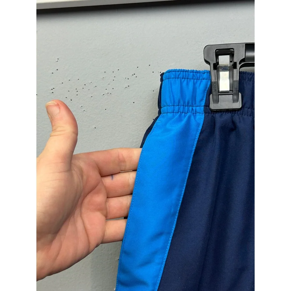 Nike Swim‎ Trunks Mens Large Navy Blue NESS7472 Colorblock Cargo Pocket Athletic